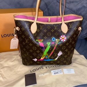 ‼️SOLD‼️LOUIS VUITTON x Takashi Murakami Monogram LV Hands MOCA Neverfull MM